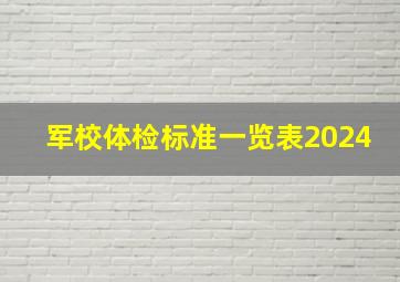 军校体检标准一览表2024