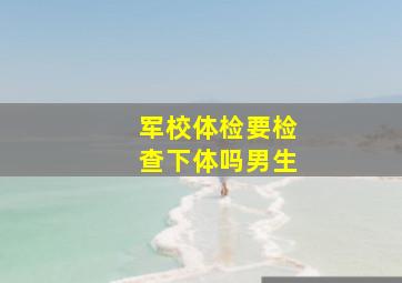 军校体检要检查下体吗男生