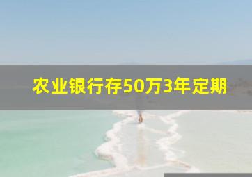 农业银行存50万3年定期