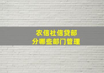 农信社信贷部分哪些部门管理