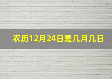 农历12月24日是几月几日