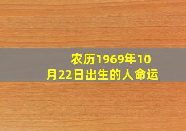 农历1969年10月22日出生的人命运