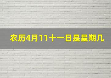 农历4月11十一日是星期几