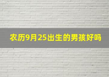 农历9月25出生的男孩好吗