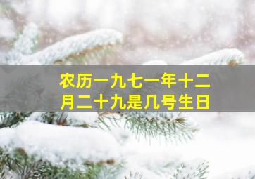 农历一九七一年十二月二十九是几号生日