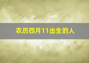 农历四月11出生的人