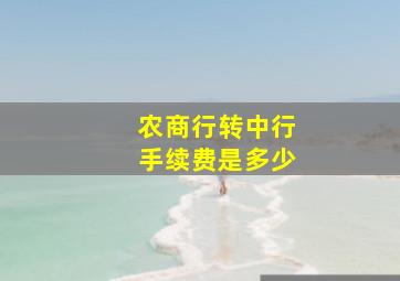 农商行转中行手续费是多少