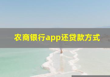 农商银行app还贷款方式