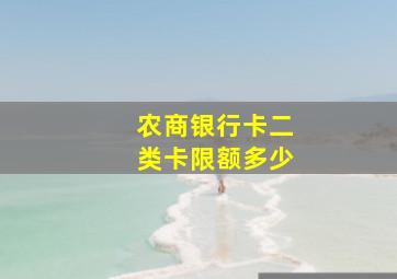 农商银行卡二类卡限额多少