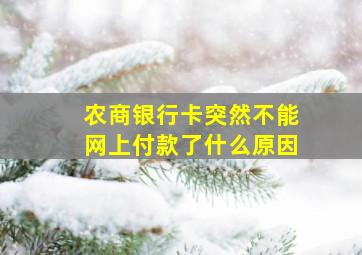 农商银行卡突然不能网上付款了什么原因