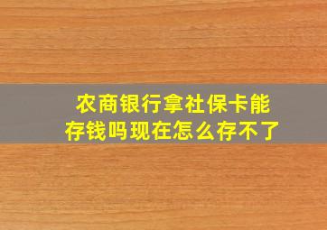 农商银行拿社保卡能存钱吗现在怎么存不了