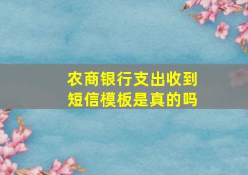 农商银行支出收到短信模板是真的吗