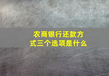 农商银行还款方式三个选项是什么