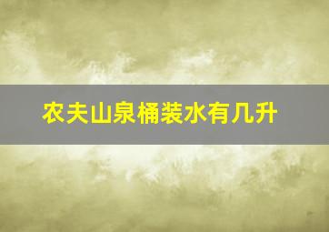 农夫山泉桶装水有几升