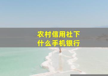 农村信用社下什么手机银行