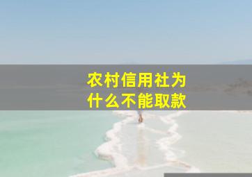 农村信用社为什么不能取款