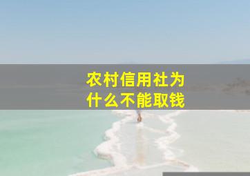 农村信用社为什么不能取钱