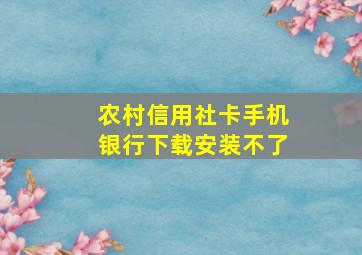 农村信用社卡手机银行下载安装不了