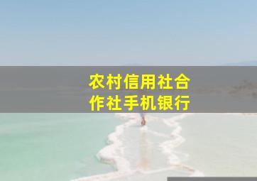 农村信用社合作社手机银行