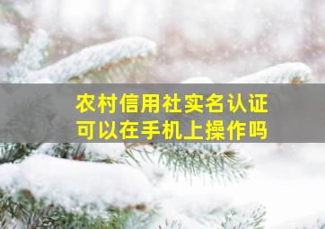 农村信用社实名认证可以在手机上操作吗