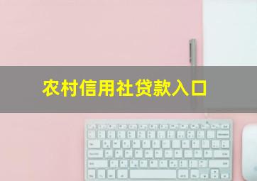 农村信用社贷款入口