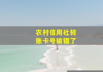 农村信用社转账卡号输错了