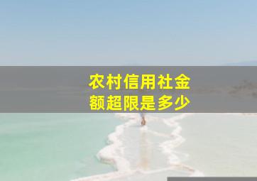 农村信用社金额超限是多少