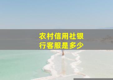 农村信用社银行客服是多少