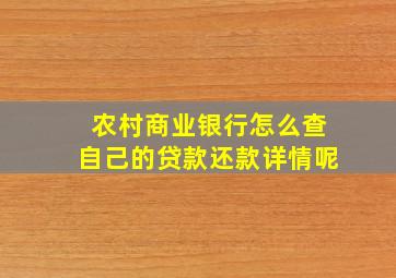 农村商业银行怎么查自己的贷款还款详情呢