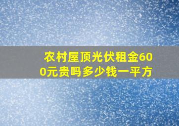 农村屋顶光伏租金600元贵吗多少钱一平方