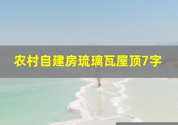 农村自建房琉璃瓦屋顶7字