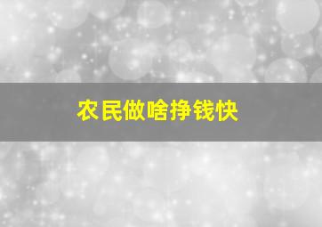 农民做啥挣钱快