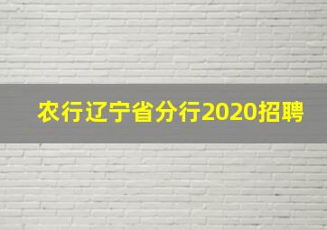 农行辽宁省分行2020招聘