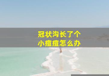 冠状沟长了个小痘痘怎么办