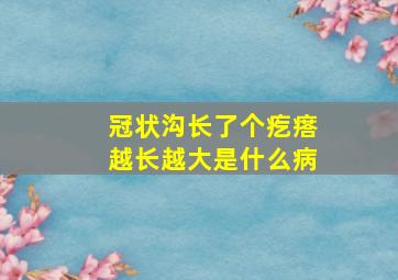 冠状沟长了个疙瘩越长越大是什么病