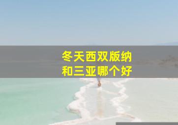 冬天西双版纳和三亚哪个好