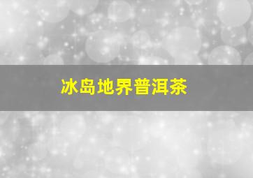 冰岛地界普洱茶