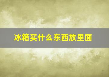 冰箱买什么东西放里面