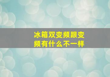 冰箱双变频跟变频有什么不一样