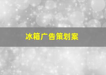 冰箱广告策划案