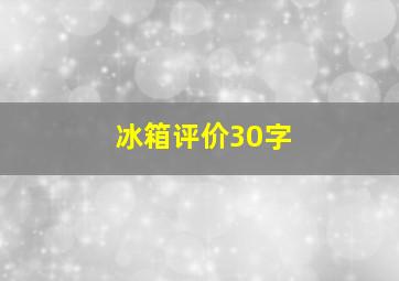 冰箱评价30字