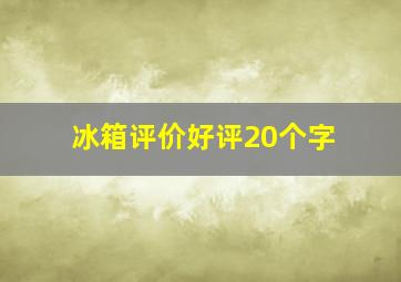 冰箱评价好评20个字