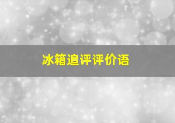 冰箱追评评价语