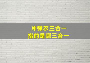 冲锋衣三合一指的是哪三合一