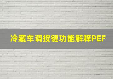 冷藏车调按键功能解释PEF