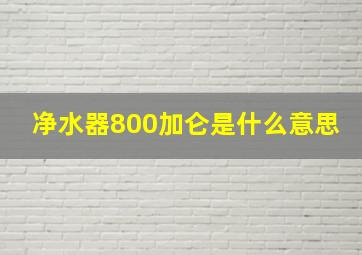 净水器800加仑是什么意思