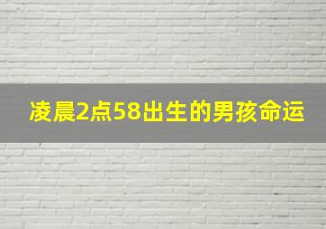 凌晨2点58出生的男孩命运