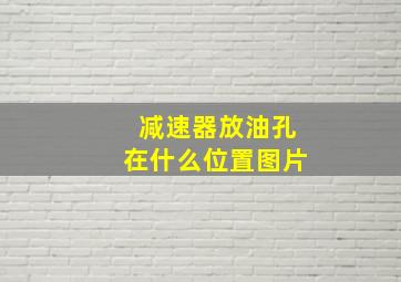 减速器放油孔在什么位置图片