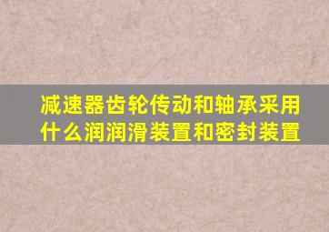 减速器齿轮传动和轴承采用什么润润滑装置和密封装置