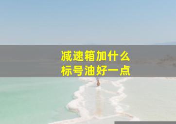 减速箱加什么标号油好一点